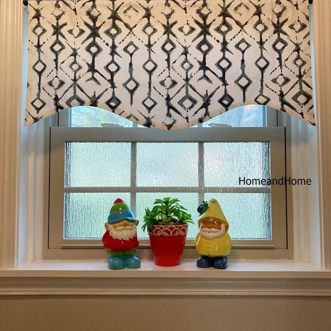 EXTRA Wide Scalloped Valance Size Upto 109W Sliding Door Valance Navy