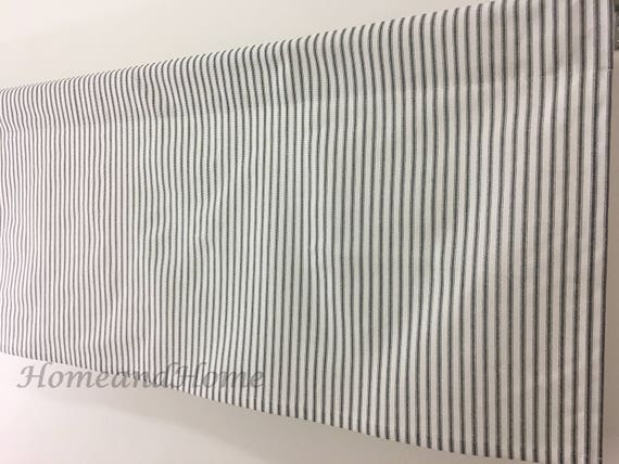 Classic Ticking Stripe Cafe Curtains Black White Stripe Etsy