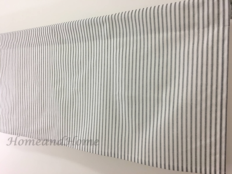 Classic Ticking Stripe Cafe Curtains Black White Stripe Etsy