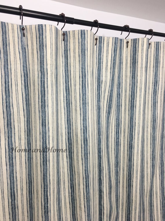 Stripe Shower Curtain Fabric Custom Image 0