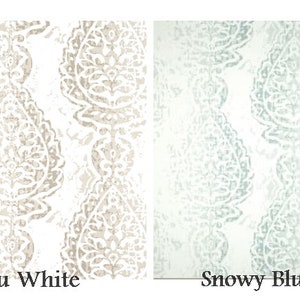 Tie Up Curtain Snowy Blue White Valance. Ecru Taupe Valance Tie Up Valance Tie Up Shade. Designer Valance. Kitchen Valance. Kitchen Curtain.