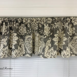 Grey valance Kitchen valance Unlined or lined Kitchen Custom Window Valance window treatments