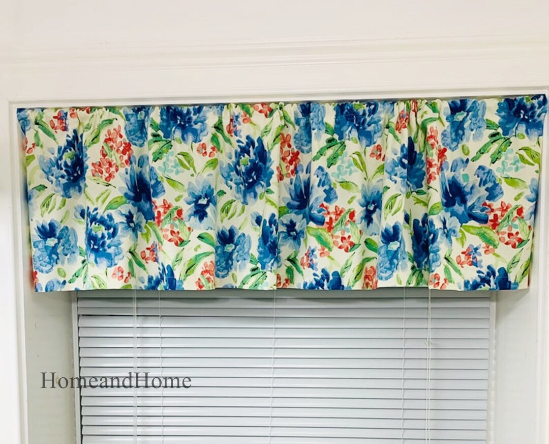 Fully Lined Valance Waverly Valance Blue Red Green Valance Etsy