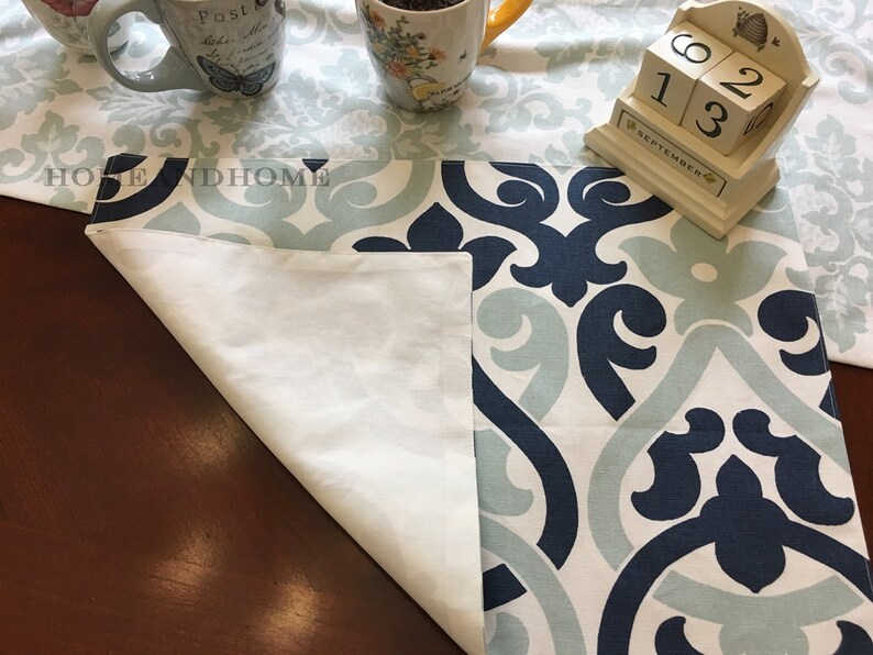 One 13 X 18 Lined Placemats. Blue Placemats. Beach House Navy Etsy