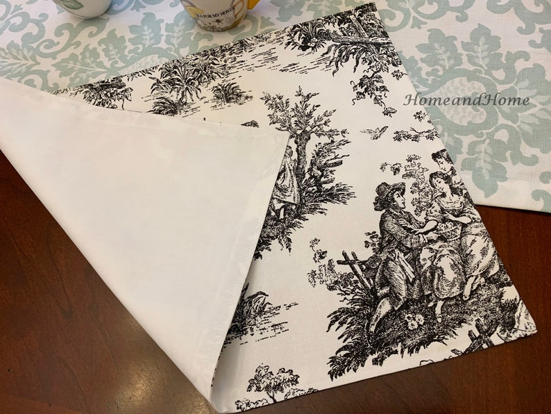 ONE Placemat 13 X 18 Lined Placemats Colonial Toile Black Etsy