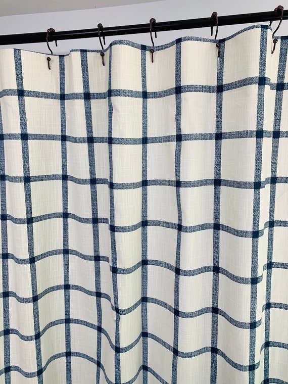 Farmhouse Shower Curtain Italian Denim, Denim Shower Curtain