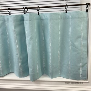 Cafe Curtains. Valance Monroe snowy blue Spa blue Curtain Valance Topper Window Valance Window treatment Kitchen valance Designer Valance