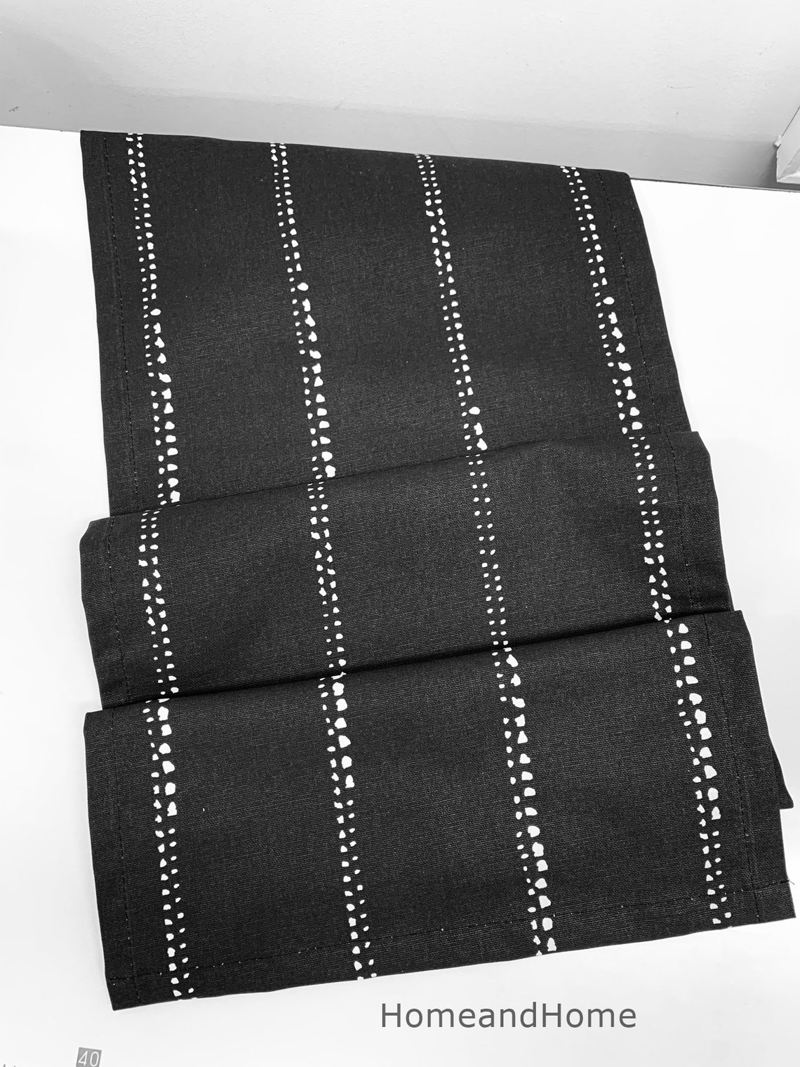 Ticking Stripe Table Runner Black White Stripe Table Runners Etsy
