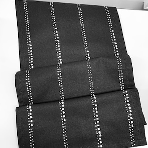 Ticking Stripe table runner black white stripe table runners Black white table runner 12 x 72 table runner topper Farmhouse table runner