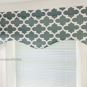 Gray valance Light Scalloped Valance lined window valance decorative valance Gray valances  Kitchen Valance. Valances