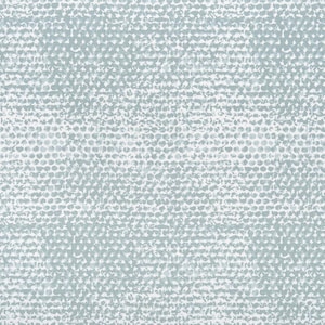 May include: A close-up of a textured fabric with a repeating pattern of small, light blue dots on a white background. The dots are densely packed, creating a mottled effect. The overall appearance is soft and slightly faded.