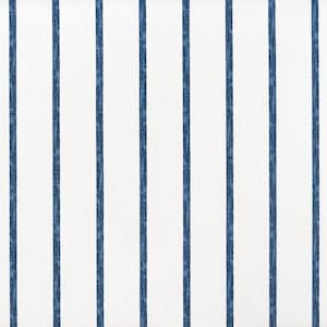 Stripes Vertical Shower curtain Italian Denim Blue light gray Slub Canvas Linen look Extra long shower curtain Extra wide shower curtain