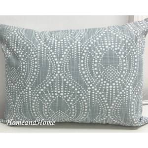 Zipper Closure pillow cover Slub Canvas spa blue white pillow cover Euro Shams Throw Pillow lumbar 16x16 18x18 20x20 22x22 24x24 26x26