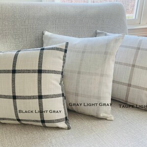 ONE COVER Boerderij kussensloop Ritssluiting Zwart Grijs Euro Shams kussensloop lumbale Slub Linnen look Taupe Ecru Plaid ruit kussen