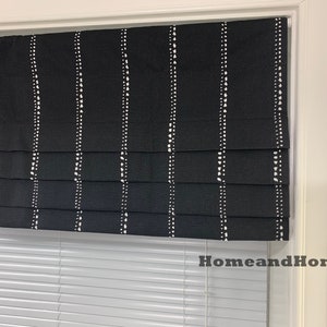 Faux Roman Shade. Flat Roman Shade Valance. Fake Roman Shade Valance. Toile Valance. Black White. Black valance Check Valance Stripe Valance
