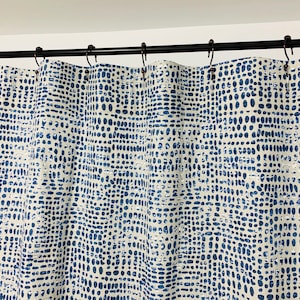 Shower curtain Slub Canvas Blue Taupe White Fabric shower curtain long shower curtain Extra wide shower curtain Custom shower curtain