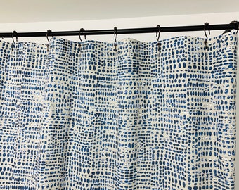 Shower curtain Slub Canvas Blue Taupe White Fabric shower curtain long shower curtain Extra wide shower curtain Custom shower curtain