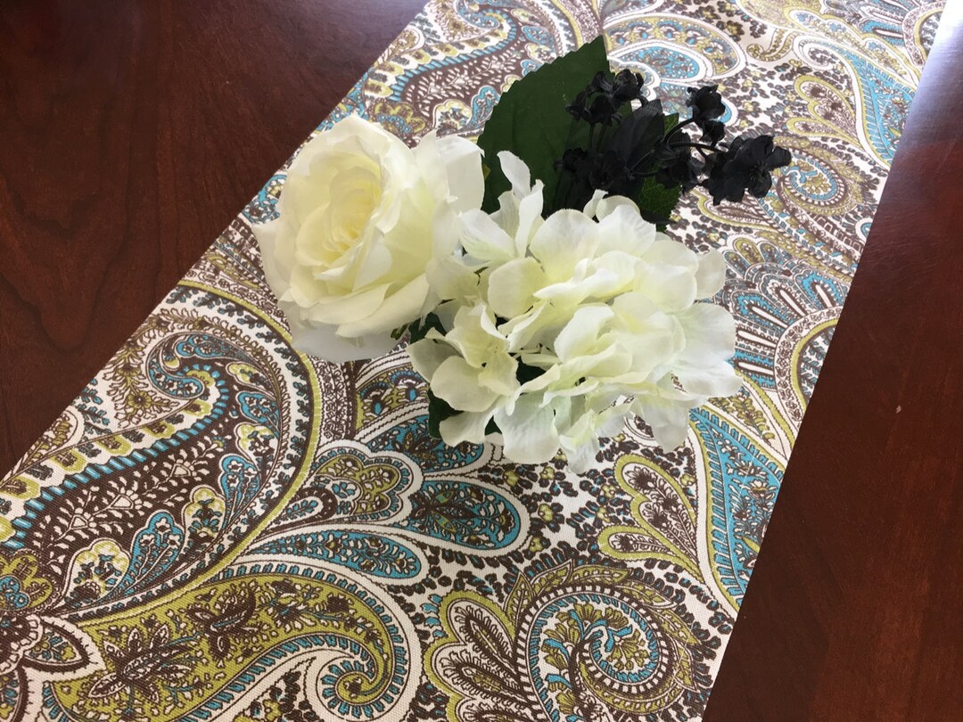Dining Table Runner Holidays Weddings Party Designer Fabric Paisley Table Runners Chocolate