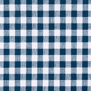 Buffalo Plaid Blue Shower curtain Italian Denim Blue Slub Canvas Linen Look extra long shower curtain Extra wide shower curtain.