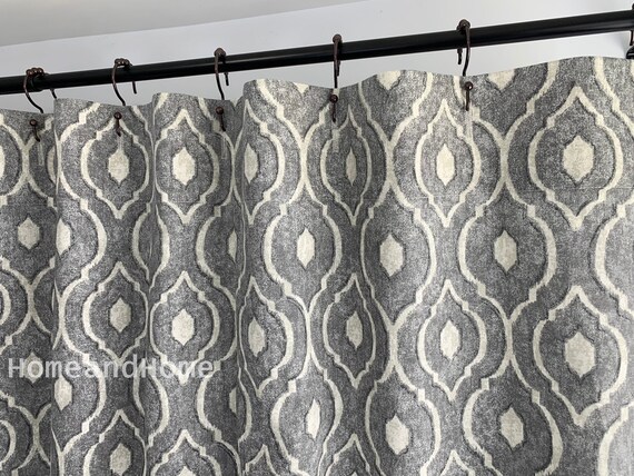 Custom Shower Curtain Gray Beige Tan 72 X 84 108 Long Shower Etsy