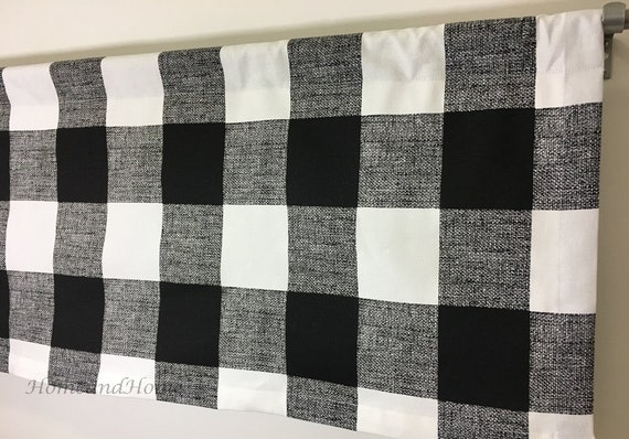 Buffalo Plaid Curtains Farmhouse Valance Plaid Cafe Etsy
