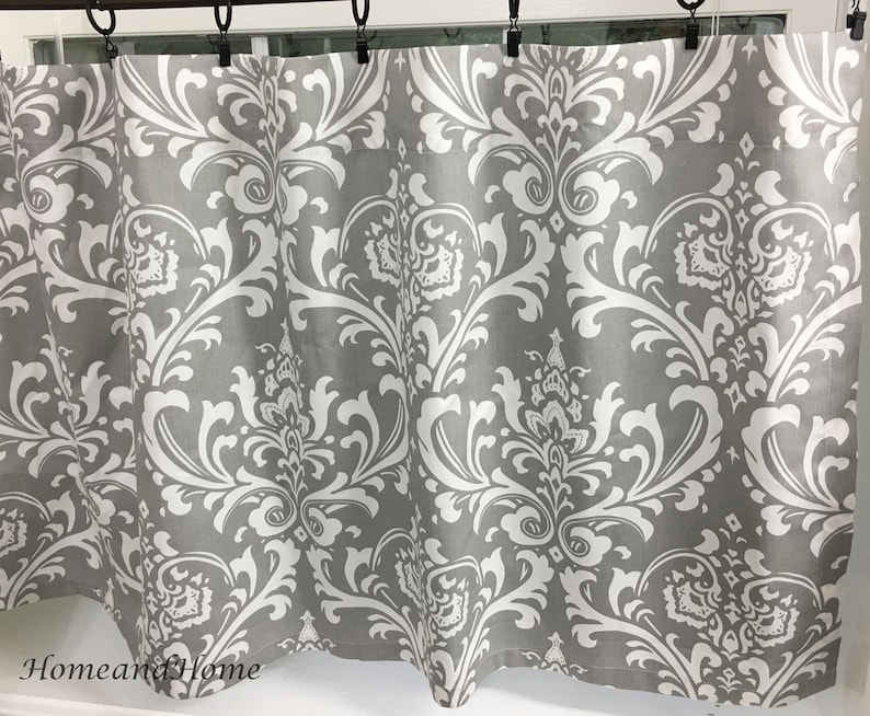 Damask Valances Damask Cafe Curtains. Kitchen Valance. Black Etsy