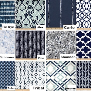 Blue white drapes Navy blue White curtains Beachhouse curtains living room Extra Long Curtains. Window Treatments PAIR 25"W or 52" W