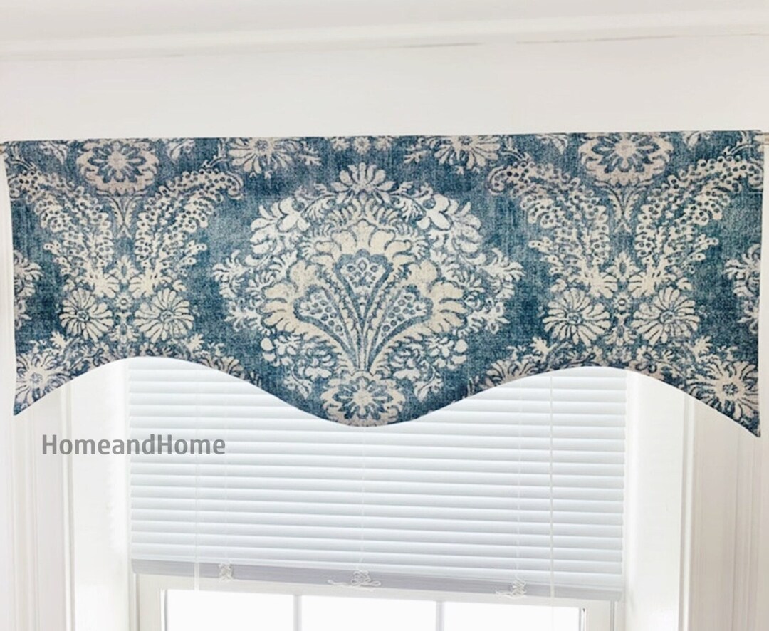 EXTRA Wide Scalloped Valance. Size up to 109'wide. Sliding Door Valance