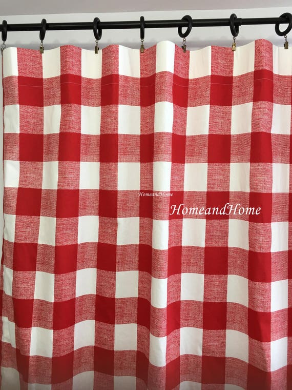Buffalo Check Curtains Drapery Panels Window Treatment Etsy