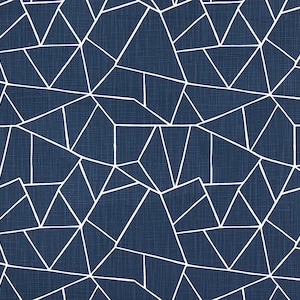 Italian Denim blue Shower curtain Blue Cut Glass Slub Linen Look long shower curtain Extra wide shower curtain Custom shower curtain