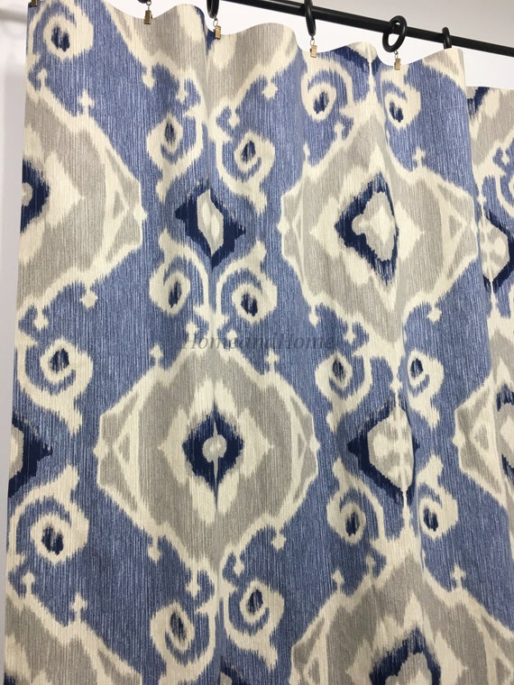 Blue Curtains Blue Drapery Panels Designer Curtains 50 X 84 Etsy
