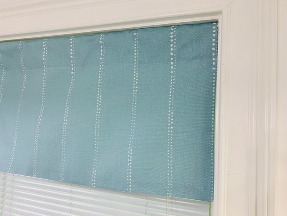 Valance 2 Panels Cafe Curtains Curtain Spa Blue White - Spa Blue Curtains