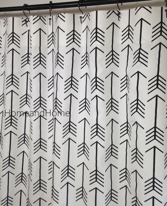 Custom Fabric Shower Curtain Designer Arrow Black White Custom Fabric Shower Curtain Designer, 54 X 72 Fabric Shower Curtain