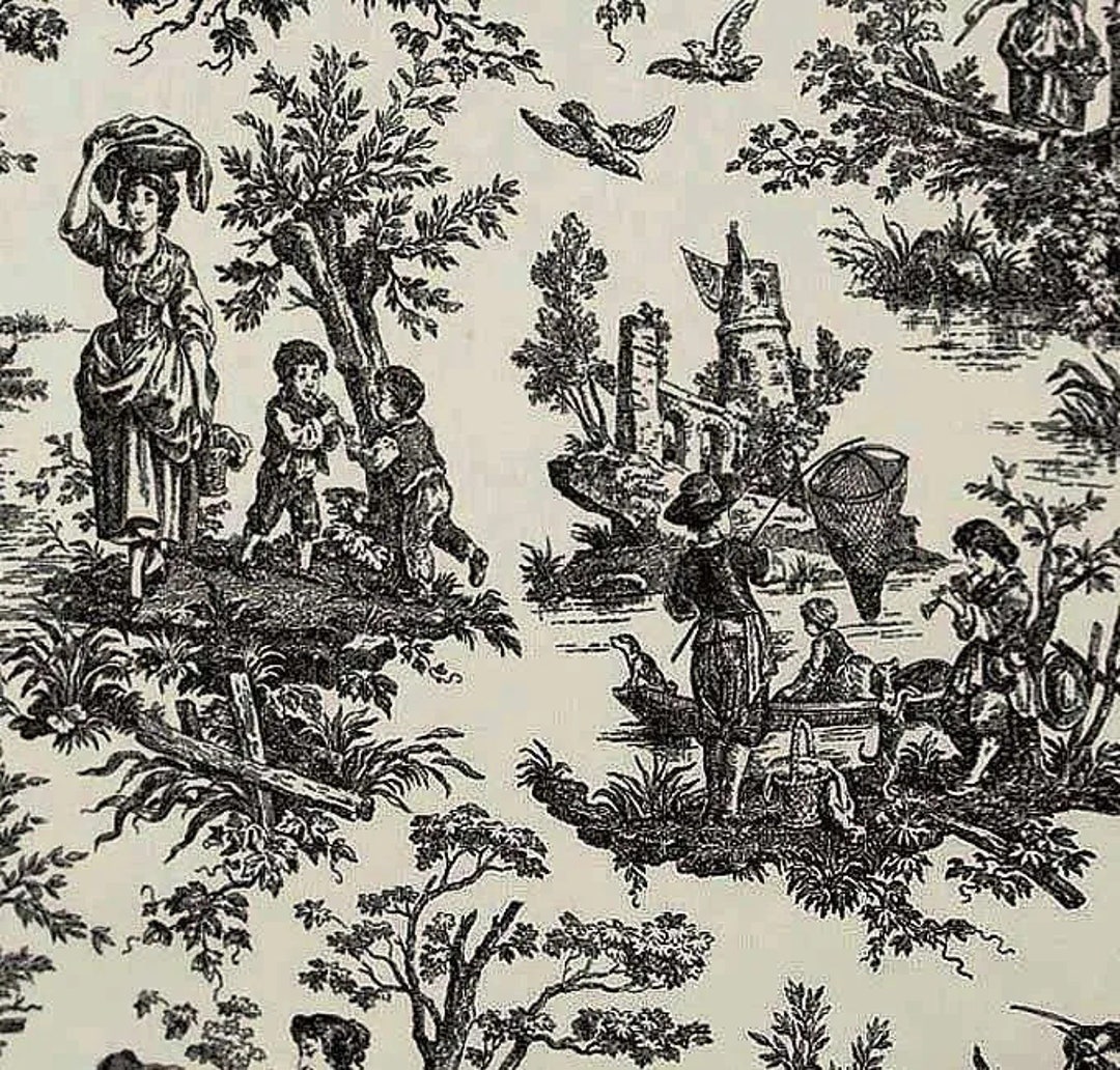 Toile Shower Curtain Black Natural Tan Extra Long Shower Curtain Black Toile Shower Curtain 72 ...
