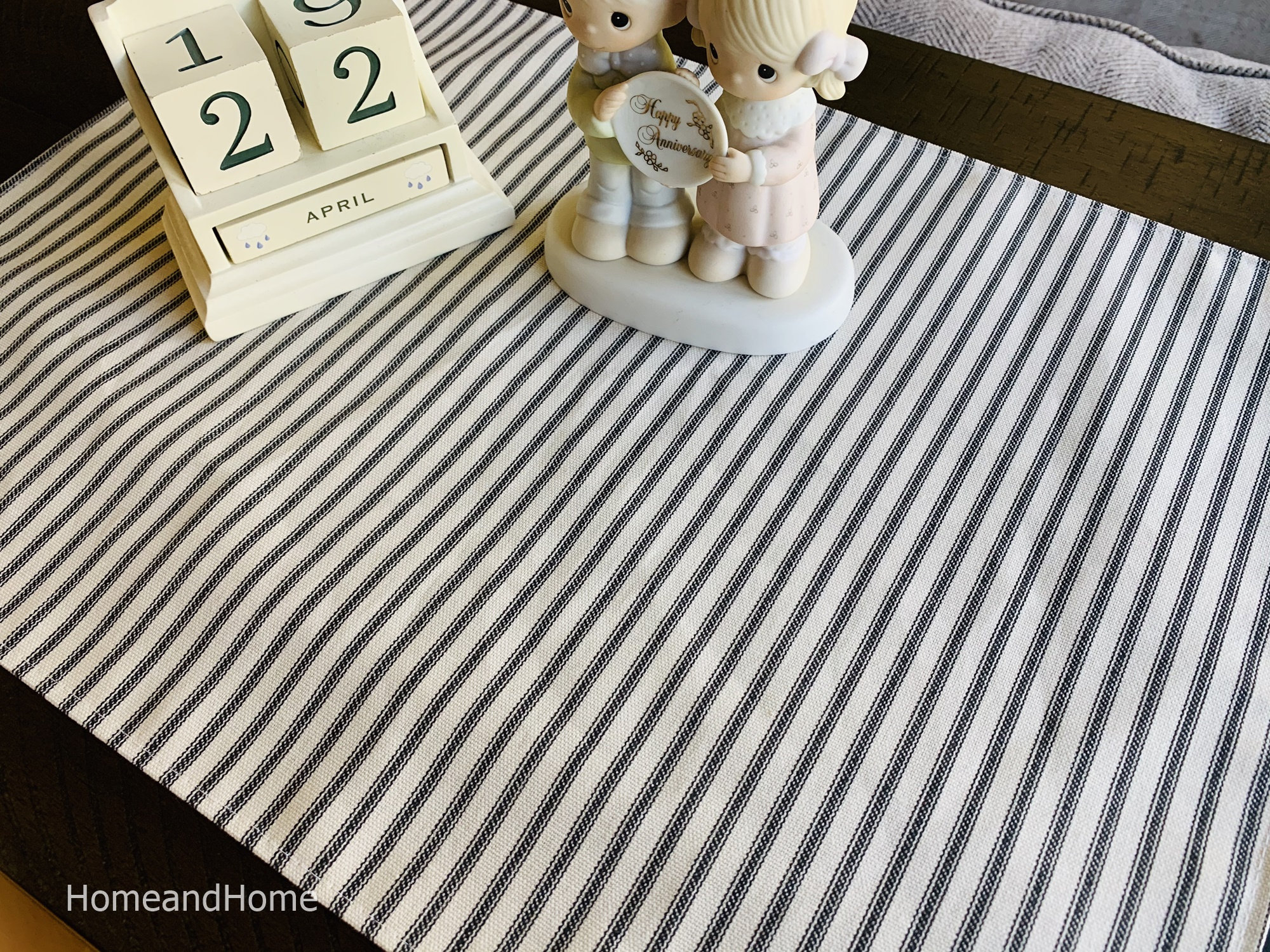 LINED Farmhouse Home Decor One 13 x 18 lined Placemats. Farmhouse placemats. Ticking striped Black Natural Decorative Table Top Placemats