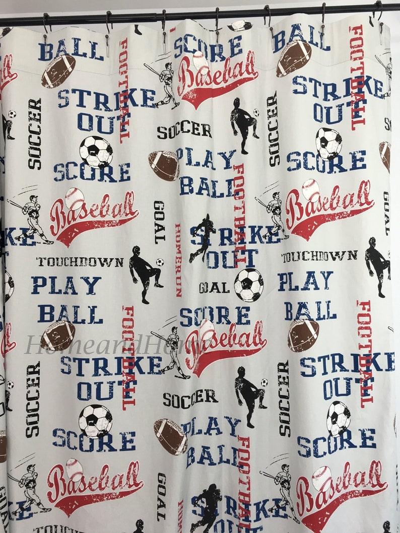 Sports Shower Curtain. Sports Baseball Boys Shower Curtain 54 Etsy