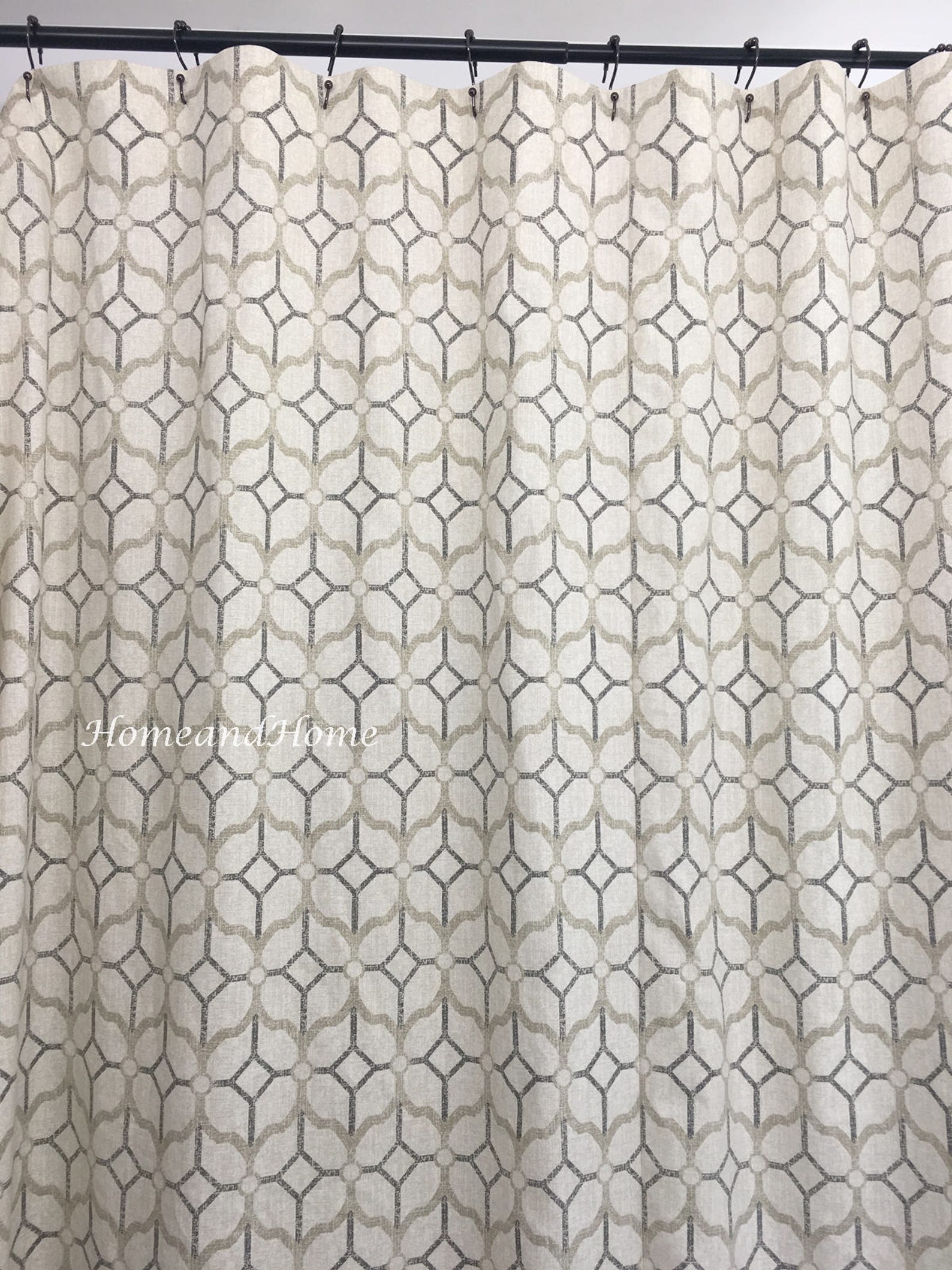 Gray shower curtain Pewter grey beige 72 x 84 108 long shower Etsy