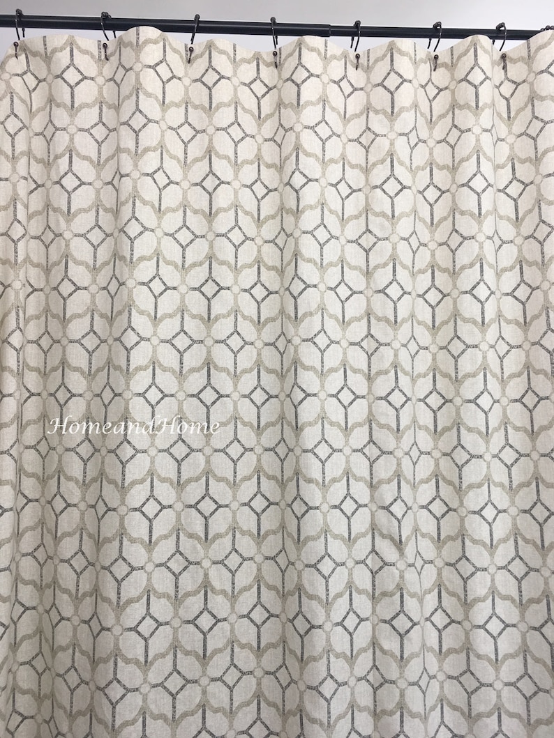 Gray shower curtain Pewter grey beige 72 x 84 108 long shower Etsy