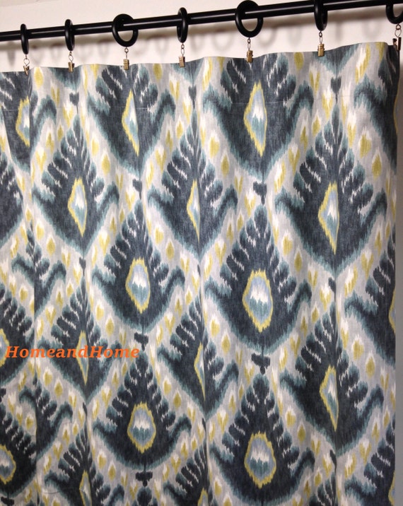 Ikat Curtains Ikat Drapery Panels Window Treatment 50w 2 Etsy