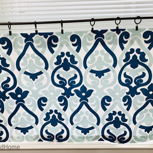 Navy blue Valance blue white Curtain Valance Topper Window Valance Window treatments Kitchen valance Cafe Curtains. Beach house valance