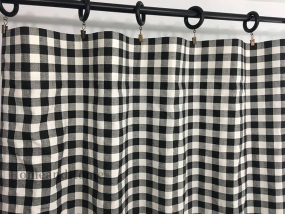 Small Plaid Curtains Drapery Panels Window Treatment Etsy
