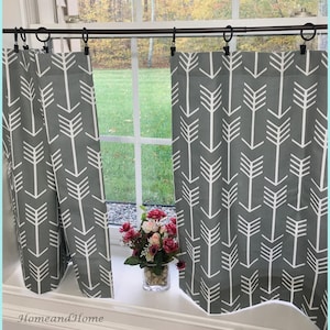 Valance Cafe curtains Curtain Valance Grey Valance Topper Kitchen Cafe curtains Window Valance Window curtains Kitchen valance arrow valance