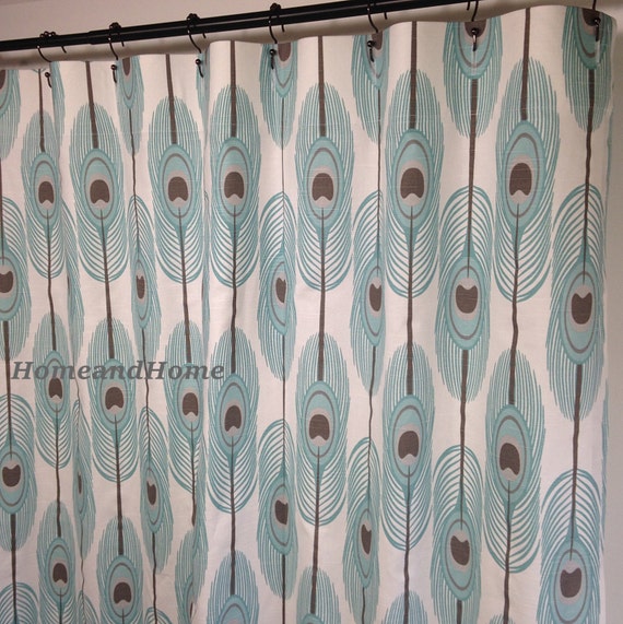 Feathers Shower Curtain Designer Fabric Feathers Slub Spirit Etsy