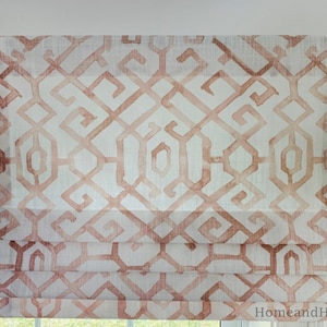 Slub canvas linen look Faux Roman Shade Flat Roman Shade Valance Fake Roman Shade Valance Fake Valance Blush pink valance Pink white valance