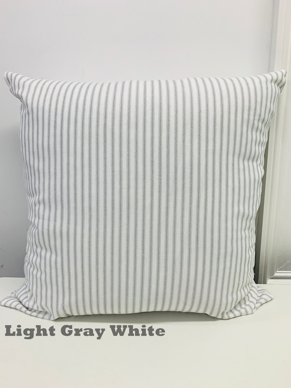 Black Ticking Stripe Throw Pillow Cover 18x18