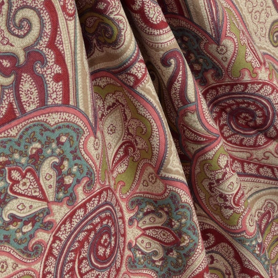 Paisley Shower Curtain Garnet Blush Pink Turquoise Brown 72 X Etsy