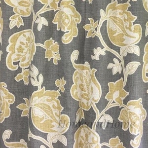 Fully lined Flat Valance Floral Barley grey mustard beige valances lined window valance Window Treatment decorative valance Kitchen Valance