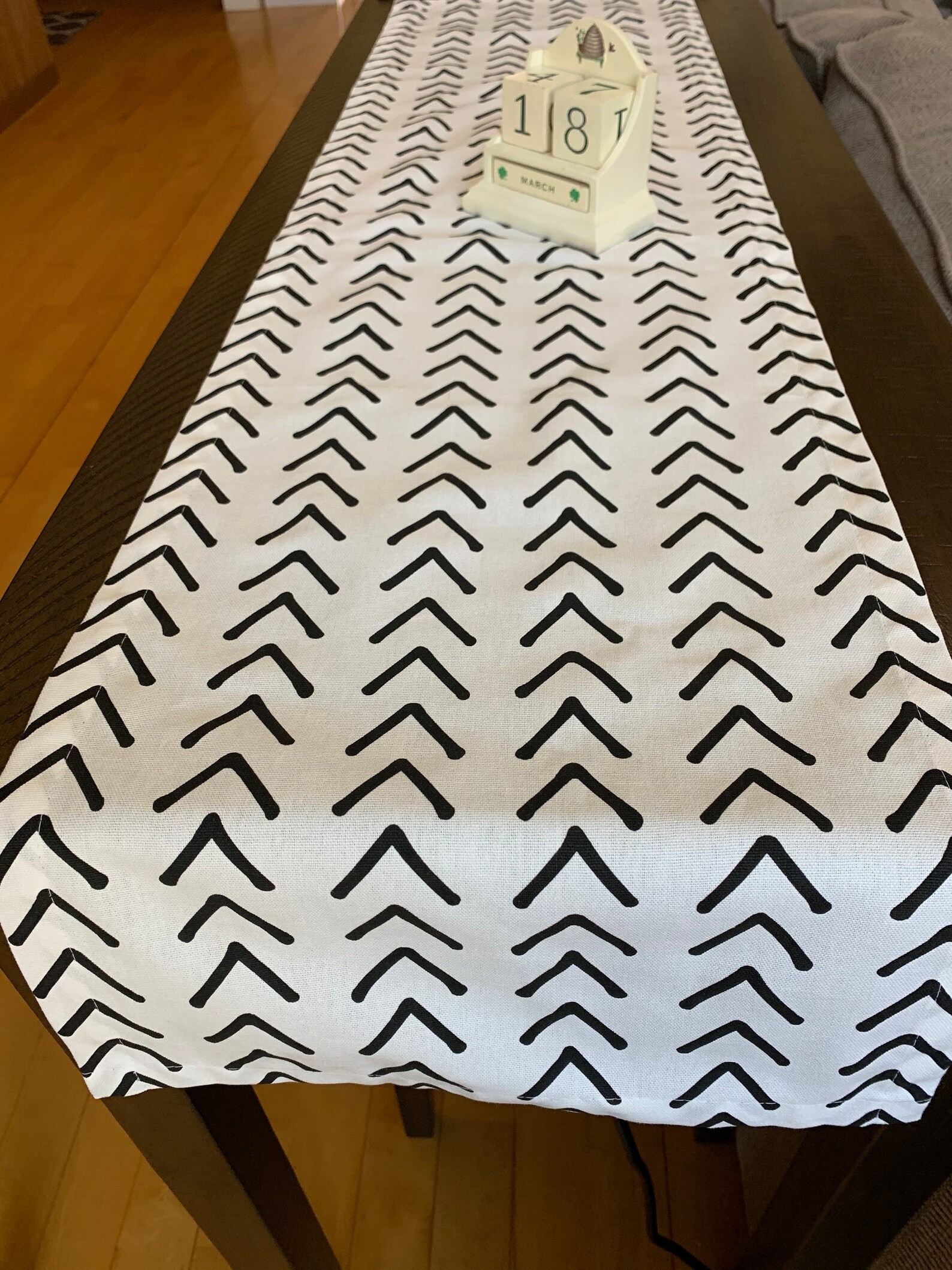 Ticking Stripe Table Runner Black White Stripe Table Runners Etsy