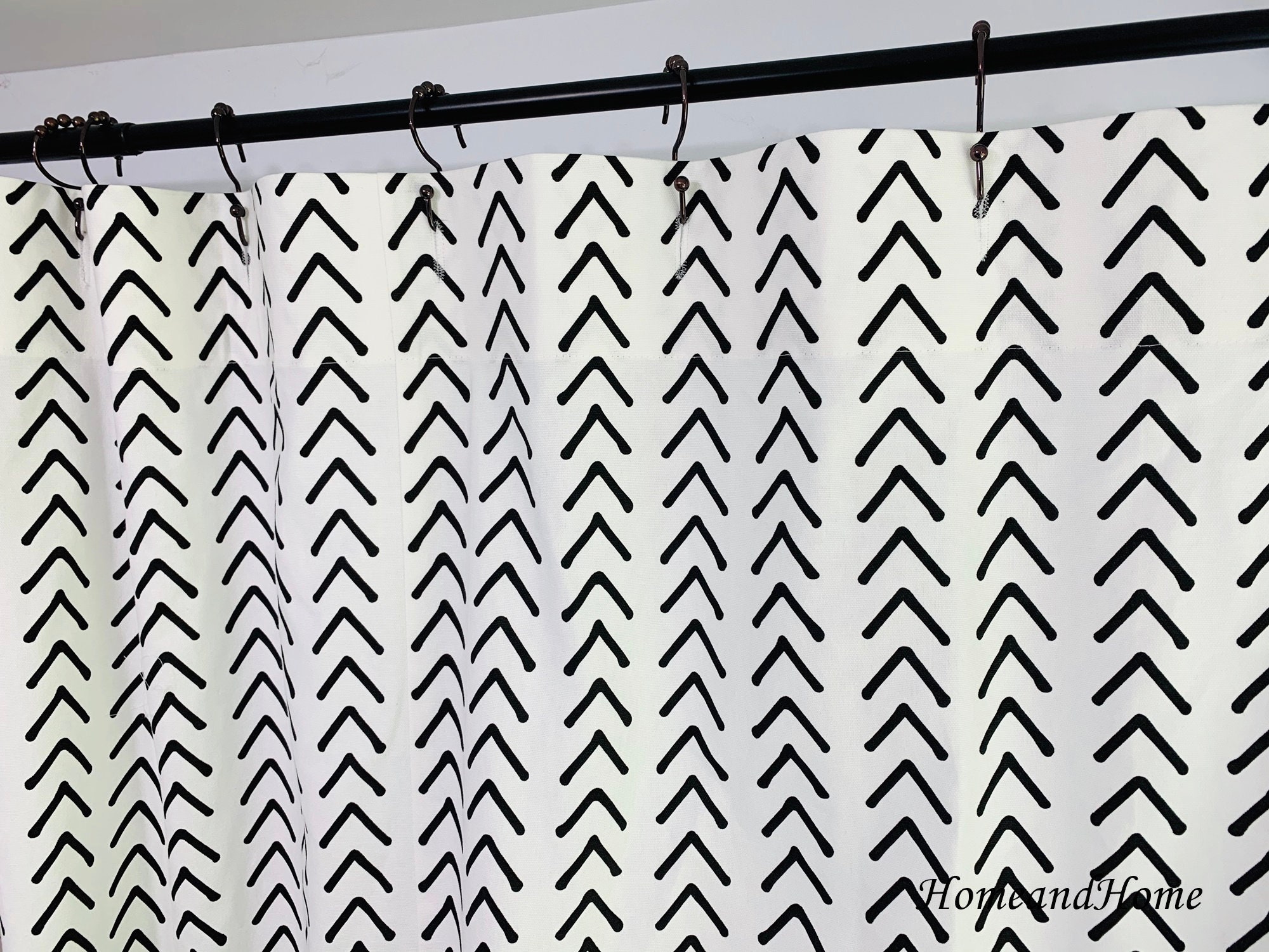 Boho Shower Curtain Boho White Black 72 X 84 72 X 96 108 Etsy Boho Shower Curtain Boho White Black 72 X 84 72 X 96 108 Etsy