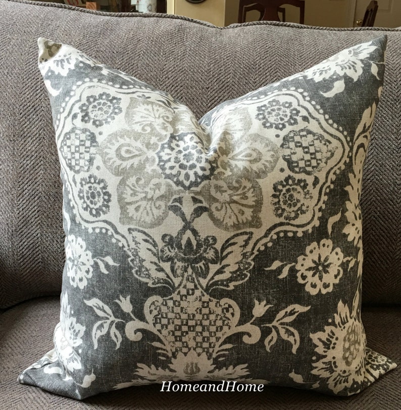 Gray pillow cover Zipper Closure Belmont Metal Mist Euro Shams Etsy